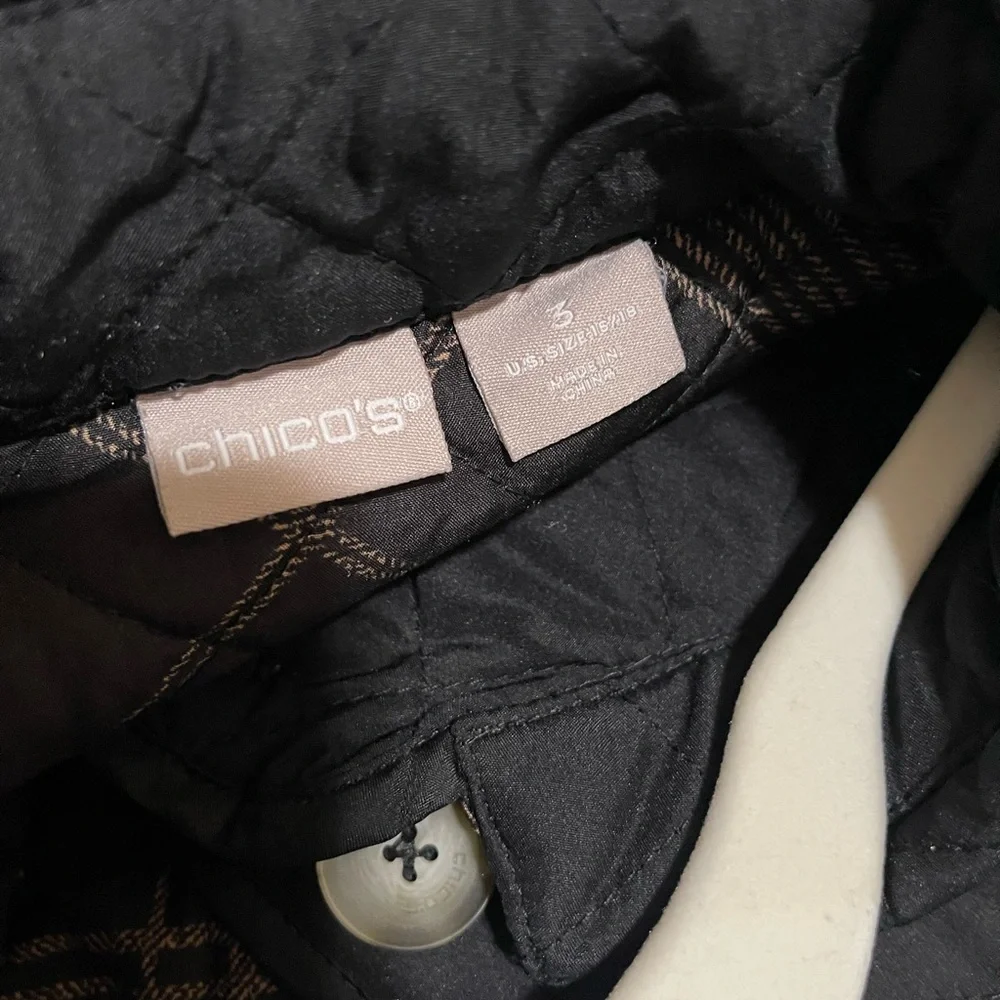 Chico's Black Quilted Puffer Jacket - Picture 3 of 4